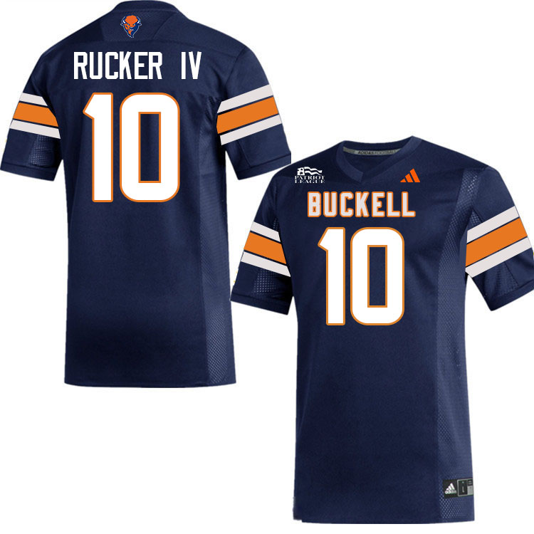 Bucknell Bison #10 Ralph Rucker IV College Football Jerseys,Uniforms-Navy